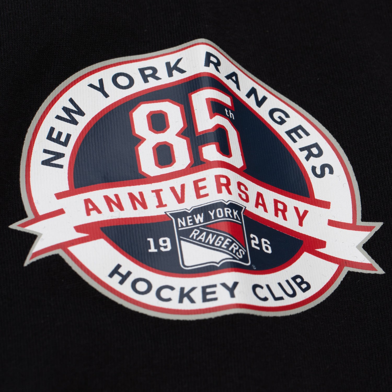 Mitchell & Ness Rangers Black Training Camp Longsleeve Tee - Patch View