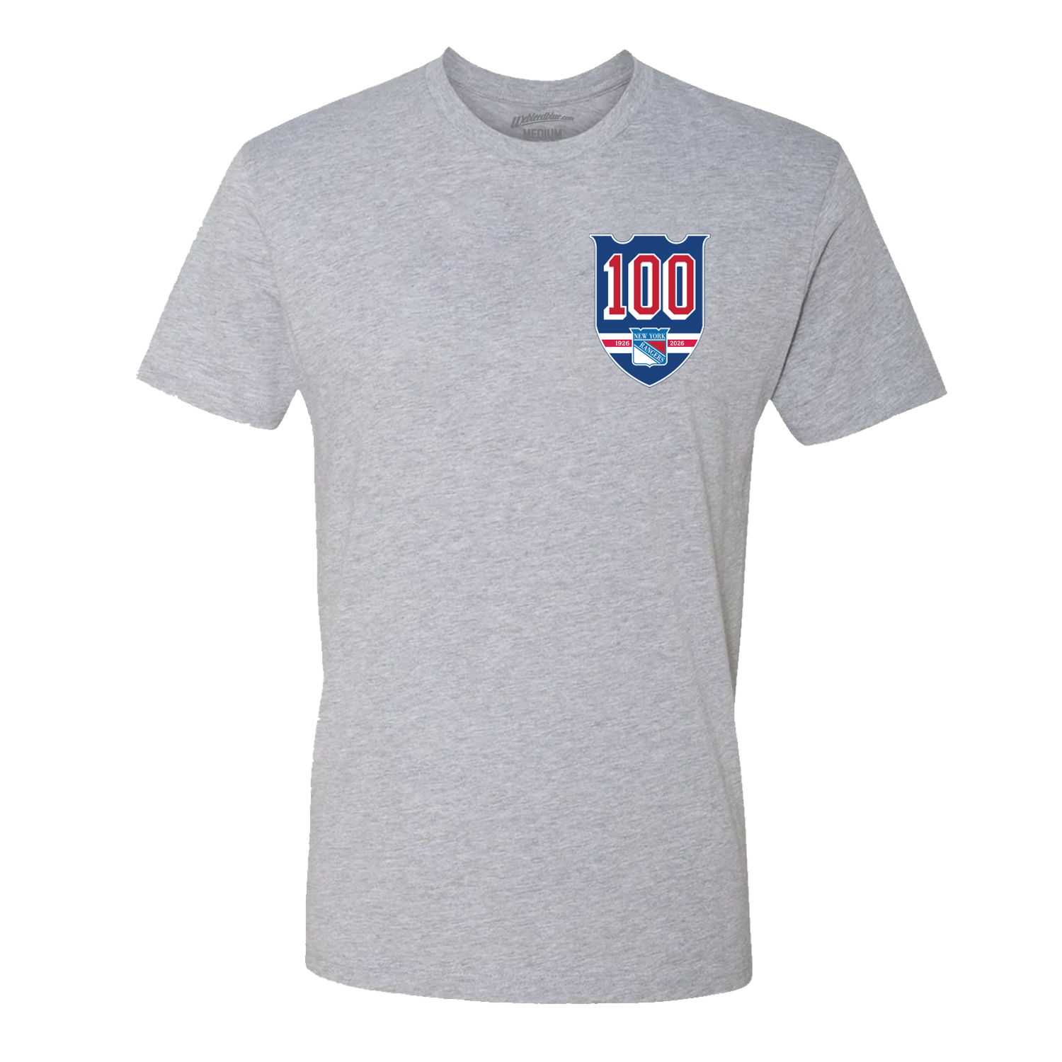 We Bleed Blue Centennial Grey Tee - Front View