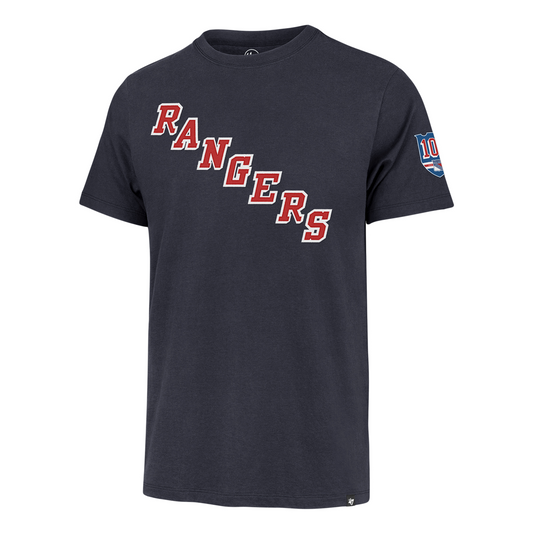47 Brand Rangers Centennial Navy Franklin Fieldhouse Tee In Black - Front View