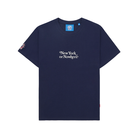 NYON x Rangers Navy Motto Tee - Front View