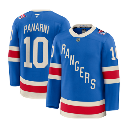 Artemi Panarin Fanatics Premium Centennial Jersey In Blue - Front & Back View