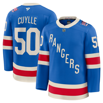 Will Cuylle Fanatics Premium Centennial Jersey In Blue - Front & Back View