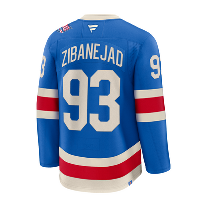 Mika Zibanejad Fanatics Premium Centennial Jersey In Blue -  Back View