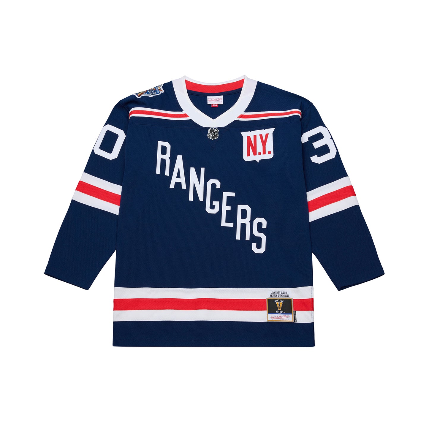 Mitchell & Ness Rangers Henrik Lundqvist 2018 Winter Classic Power Play Jersey - Front View