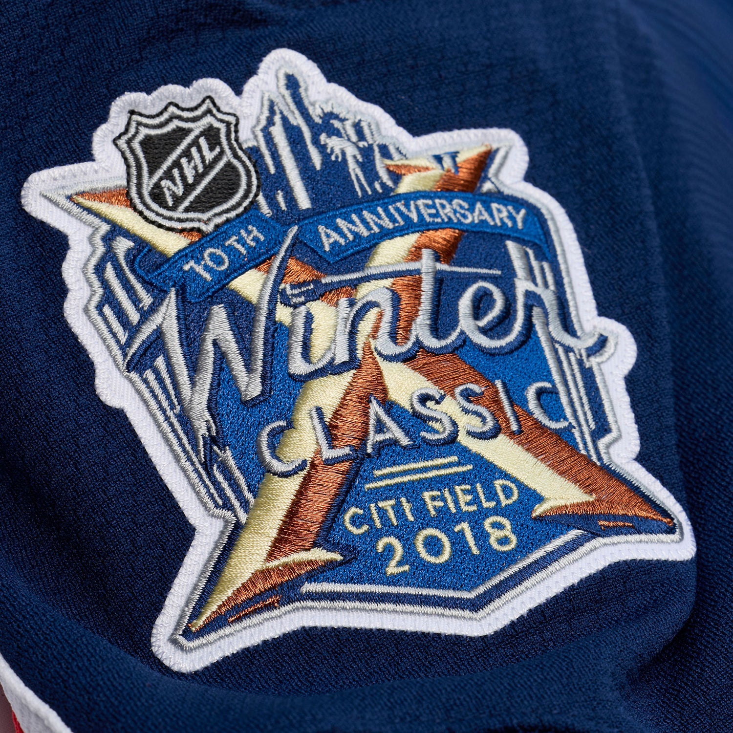 Mitchell & Ness Rangers Henrik Lundqvist 2018 Winter Classic Power Play Jersey - Patch View