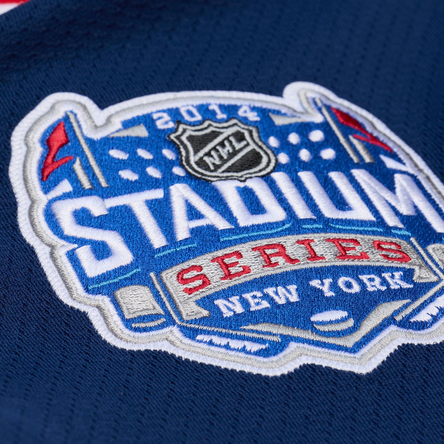 Mitchell & Ness Rangers Henrik Lundqvist 2014 Stadium Series Power Play Jersey - Patch View