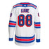 Patrick Kane Adidas Authentic Road Jersey In White - Back View