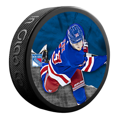 New York Rangers Inglasco Fox Hometown Puck - Front View