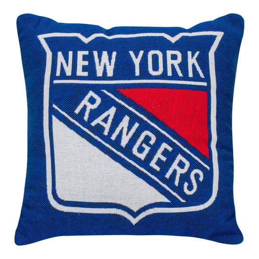 Northwest Rangers Invert Double Sided Jacquard Pillow - In Blue And Red - Back View