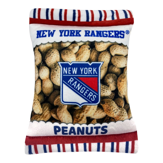 New York Rangers Pet Peanut Bag Toy - Front View
