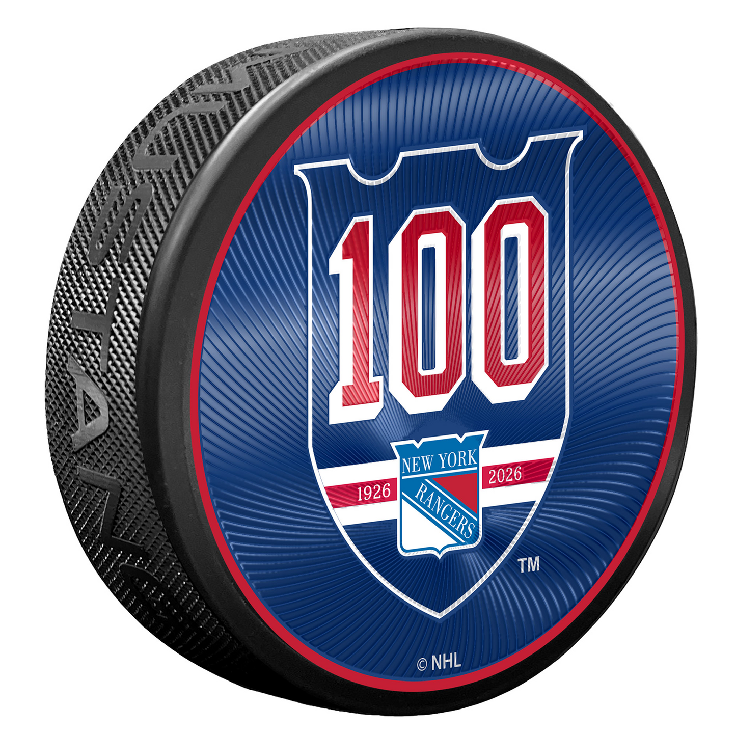 Mustang Rangers Centennial Primary Logo Trimflex Puck
