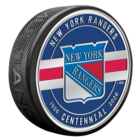 Mustang Rangers Centennial Token Logo Medallion Puck
