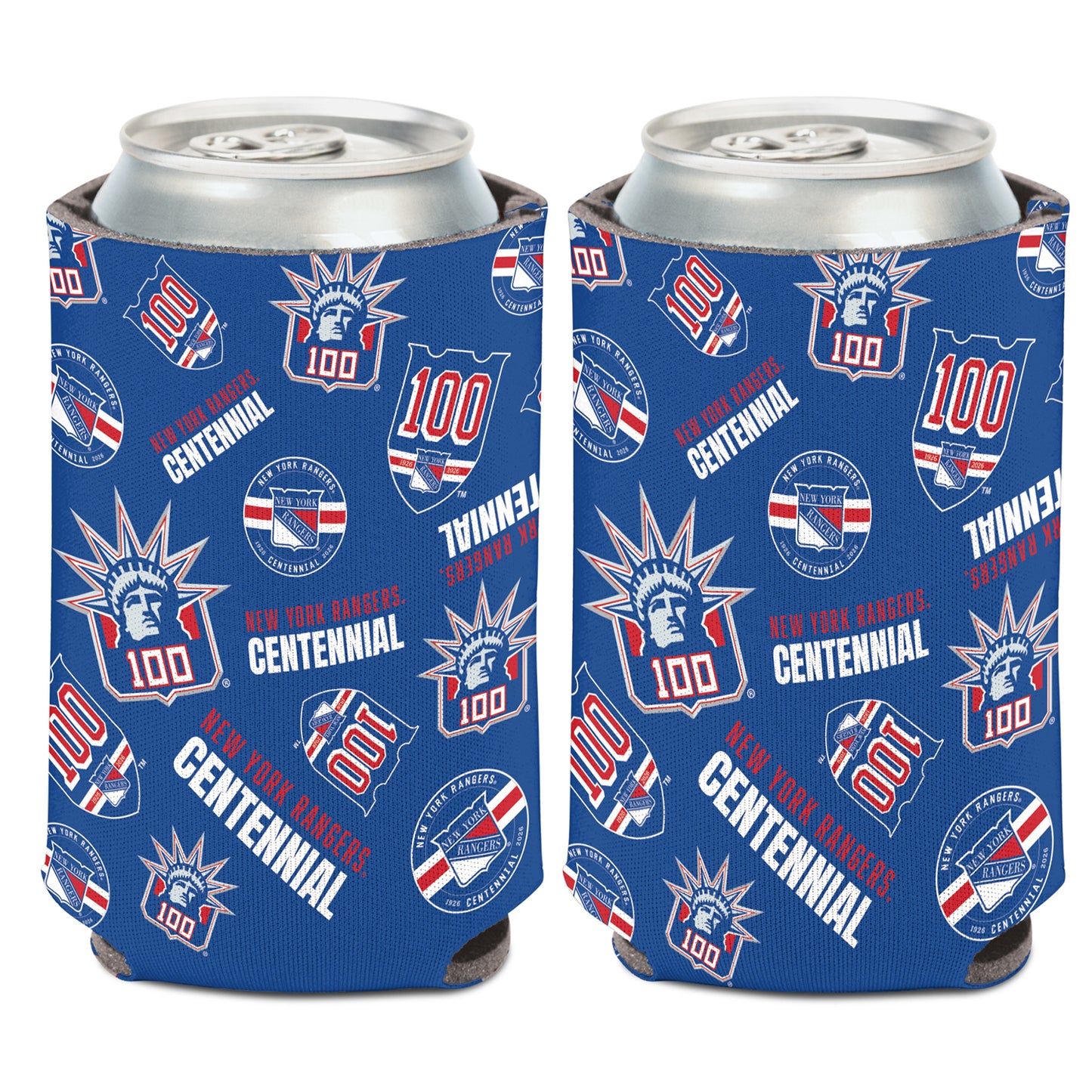 Wincraft Rangers Centennial 12 oz Can Cooler - Front View