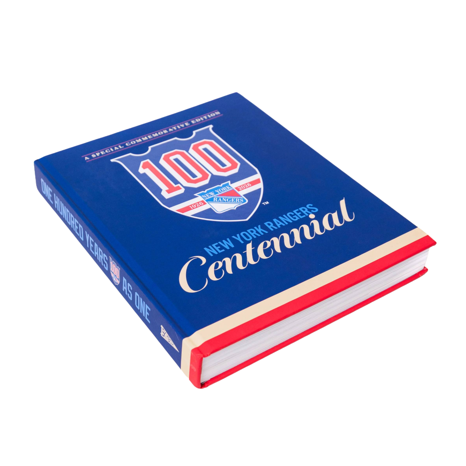 New York Rangers Official Centennial Book In Blue - Front View 2