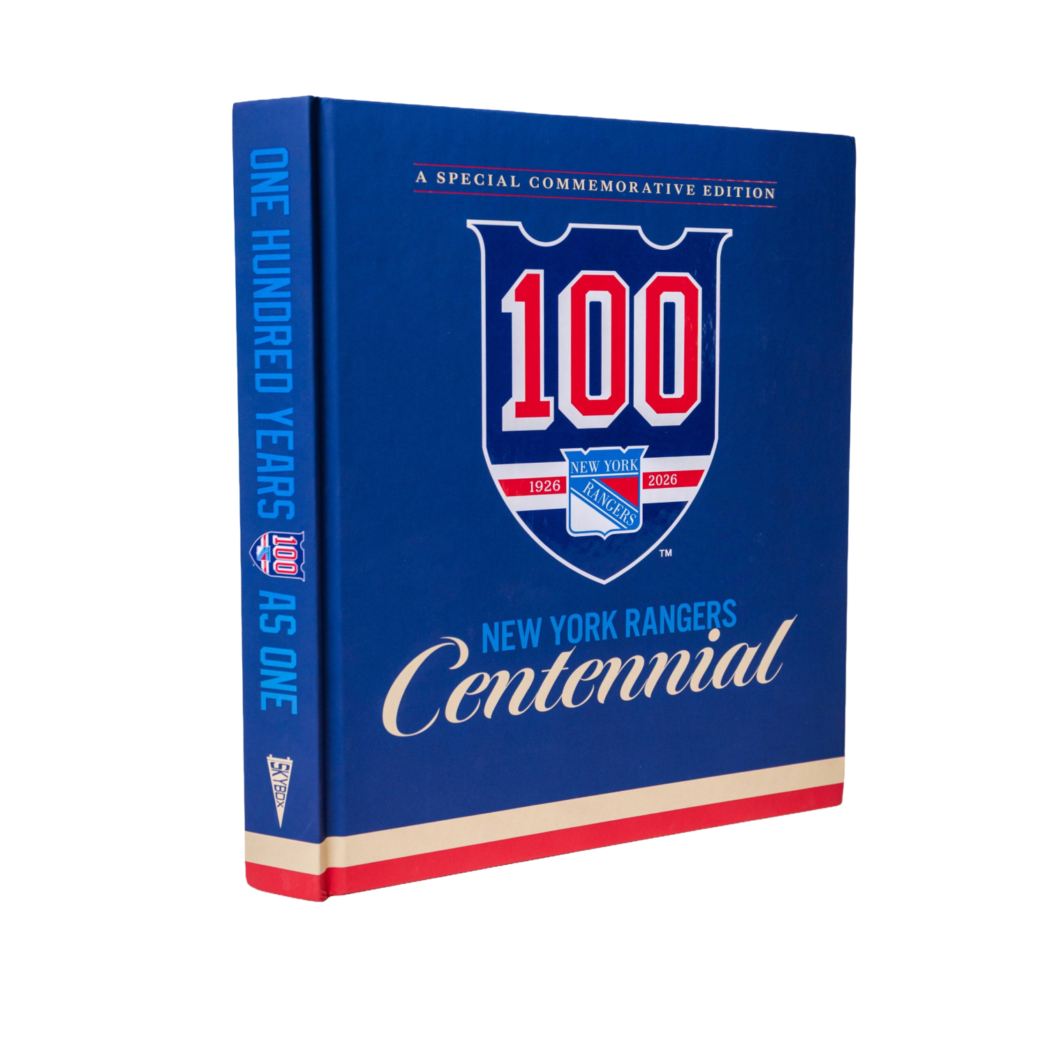 New York Rangers Official Centennial Book In Blue - Front View