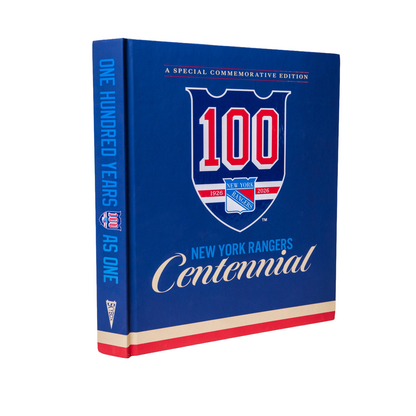 New York Rangers Official Centennial Book In Blue - Front View