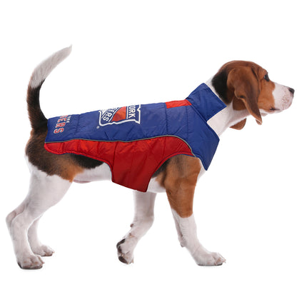 New York Rangers Pet Puffer Vest - Side View