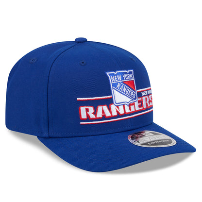 Youth New Era Rangers Stated 970 Stretch Snapback Royal - Front Right View