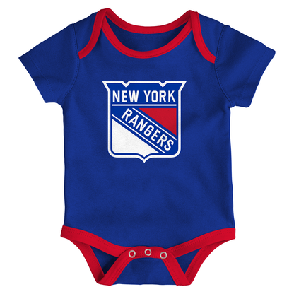 Newborn Rangers Triple Header 3 Piece Onesie Set - Front View