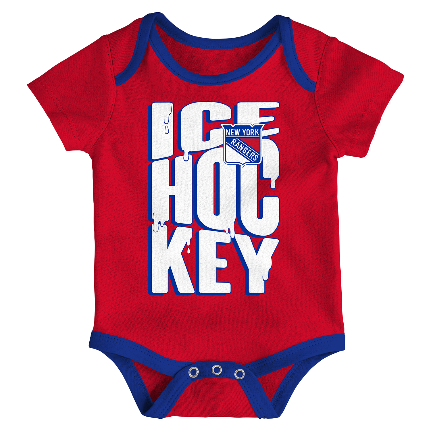 Newborn Rangers Triple Header 3 Piece Onesie Set - Front View