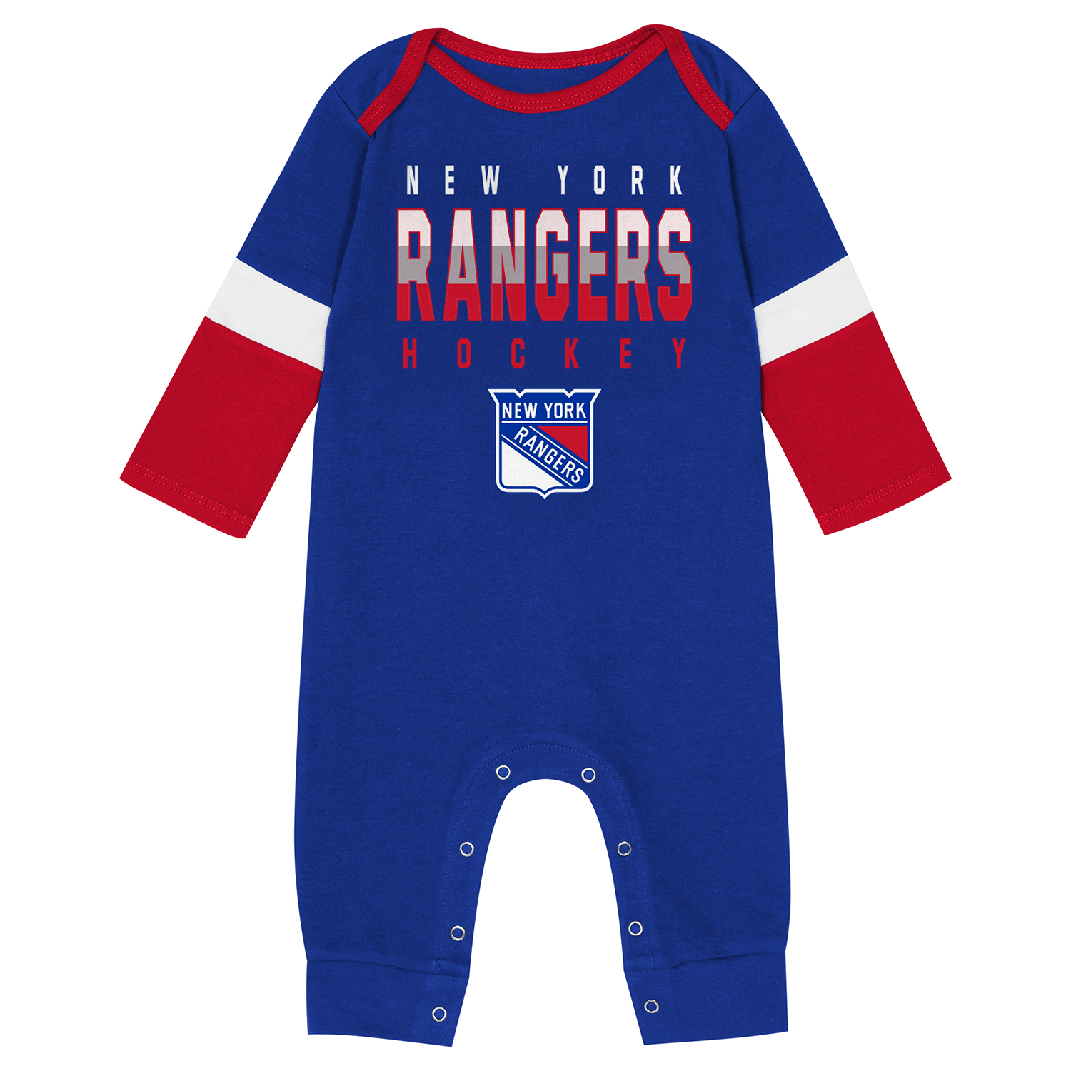 Newborn Rangers Cycling the Puck Longsleeve Coverall - Front View