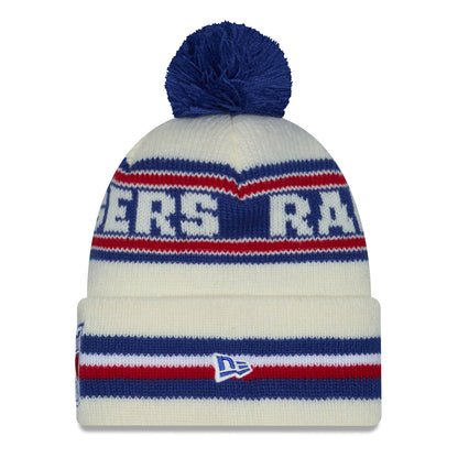 Youth New Era Rangers Classic Chrome/Royal Knit Pom - Side View