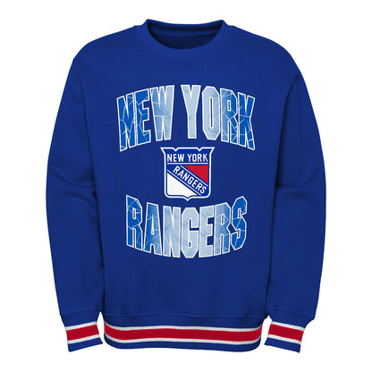 Youth Rangers Classic Blueliner Crew Sweater In Blue - Front View