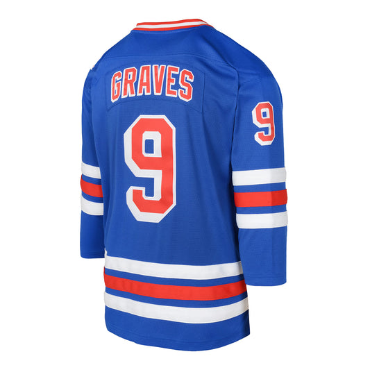 Youth Mitchell & Ness Adam Graves Blue Line Jersey