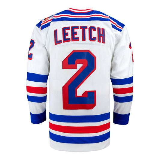 Mitchell & Ness Rangers Brian Leetch 1993 Home Jersey In White - Back View