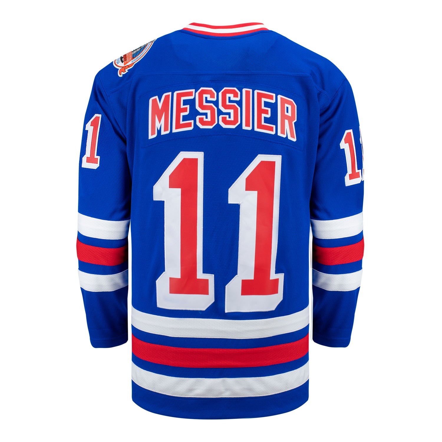 Mitchell & Ness Rangers Mark Messier 1993 Road Jersey In Blue - Back View