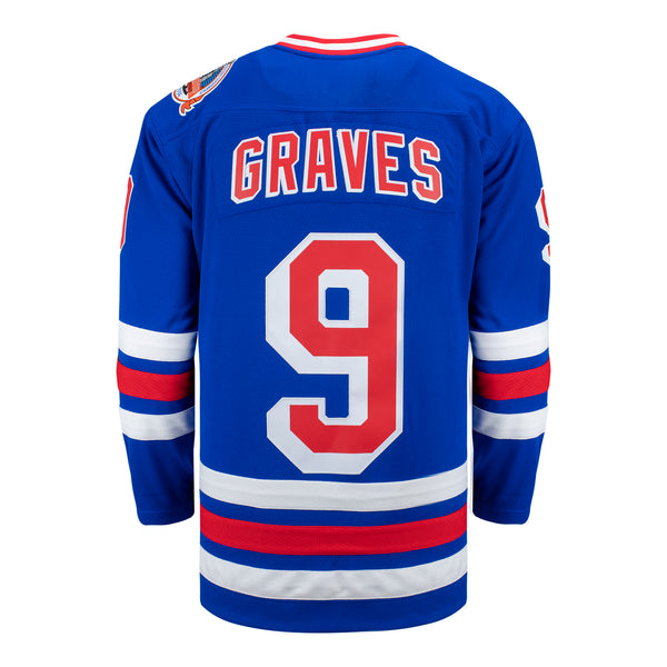 Mitchell & Ness Rangers Adam Graves 1993 Road Jersey In Blue - Back View