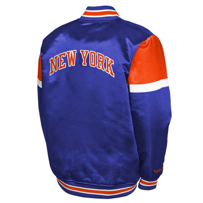 New York Knicks Juvenile Heavy Weight Satin Jacket - Back View