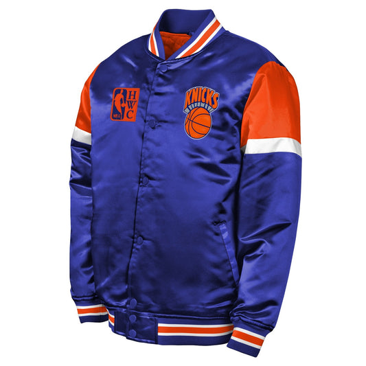 New York Knicks Toddler Heavy Weight Satin Jacket - Front View