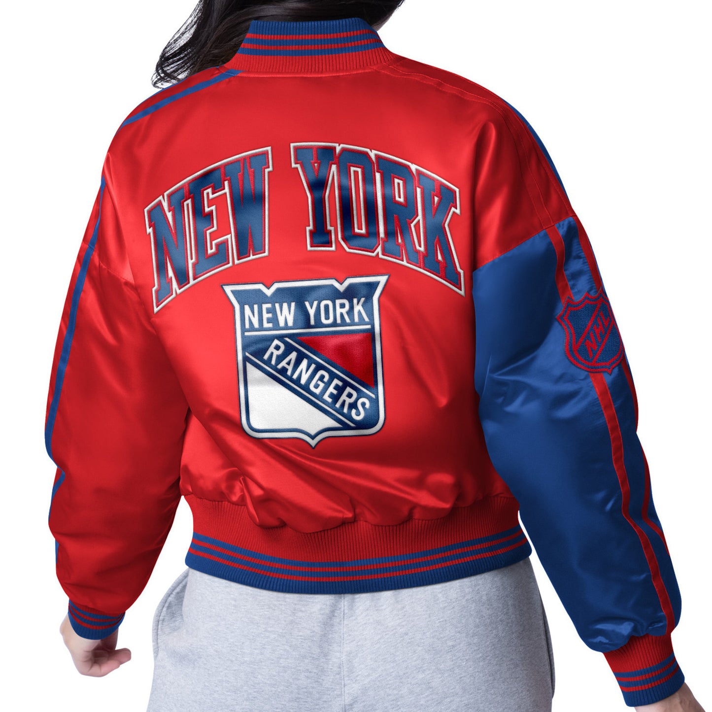 Women's Starter Rangers Zone Blitz Satin Jacket