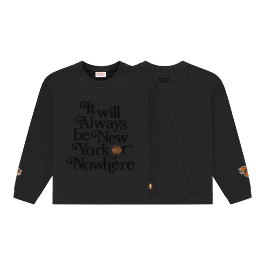 NYON Knicks Faded Black Motto Relax Vintage Crew