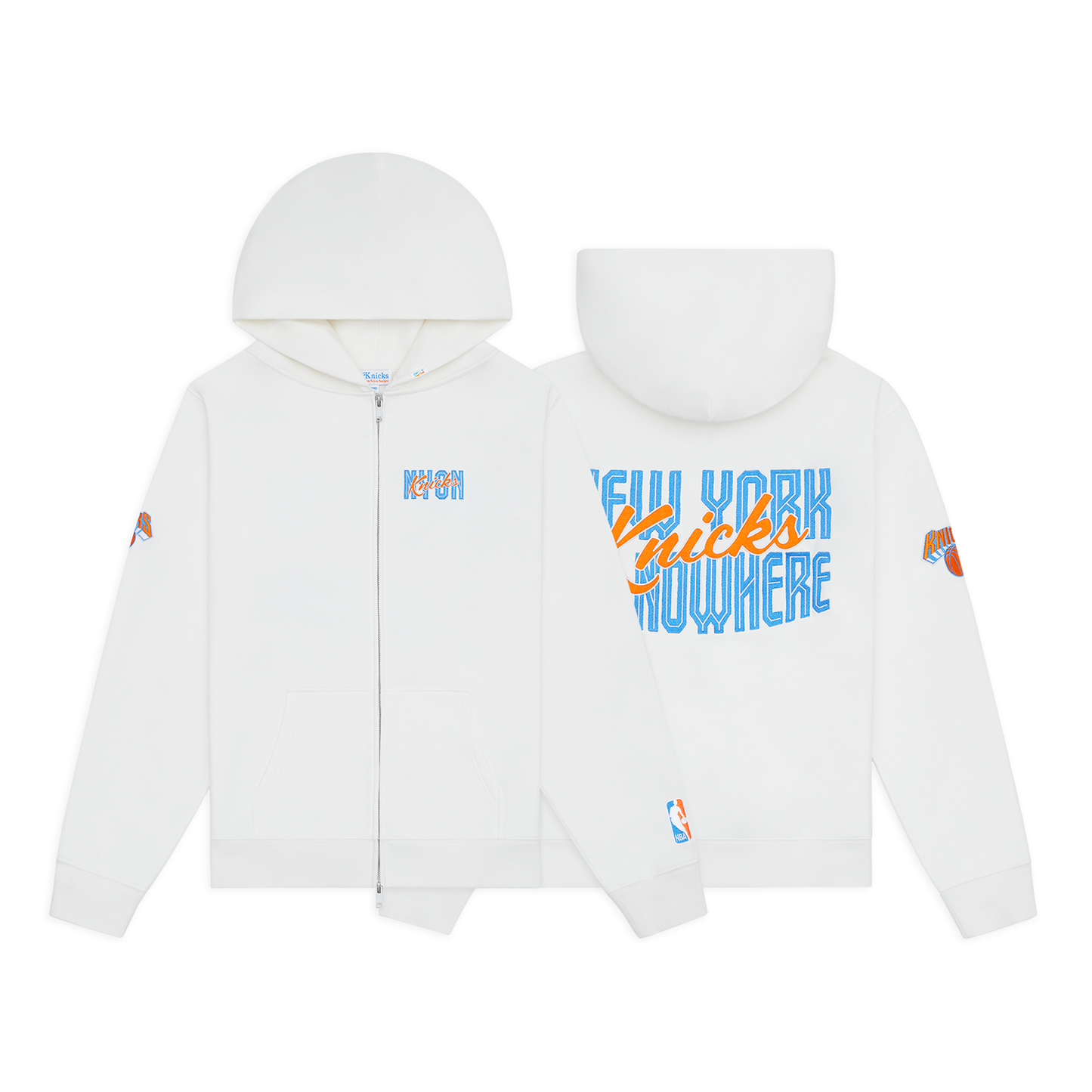 NYON x Knicks Crisscross Off White Zip Hoodie
