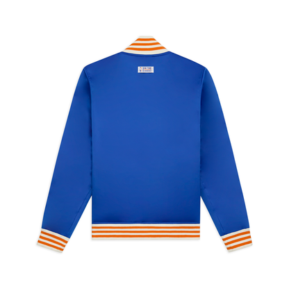 NYON x Knicks Downtown Varsity Satin Jacket Royal