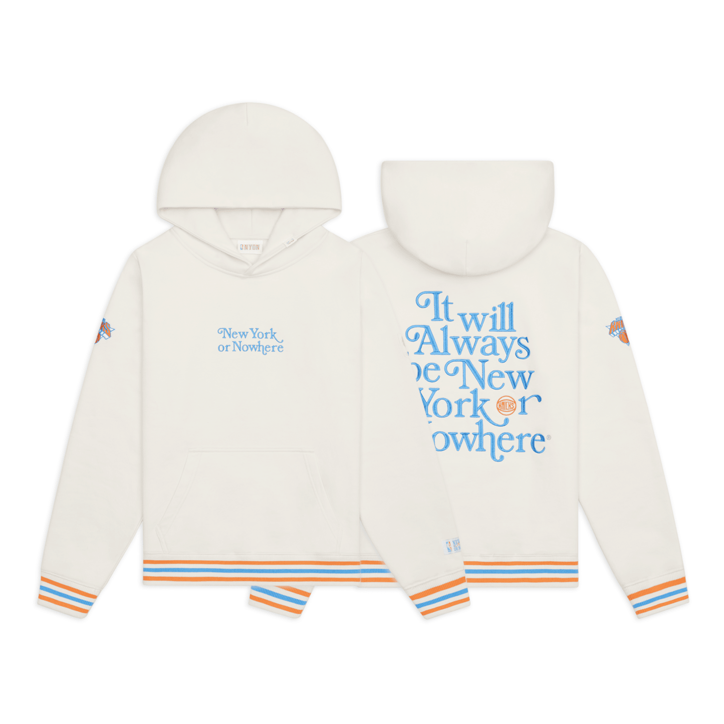 NYON x Knicks Cream Embroidered Motto Hood