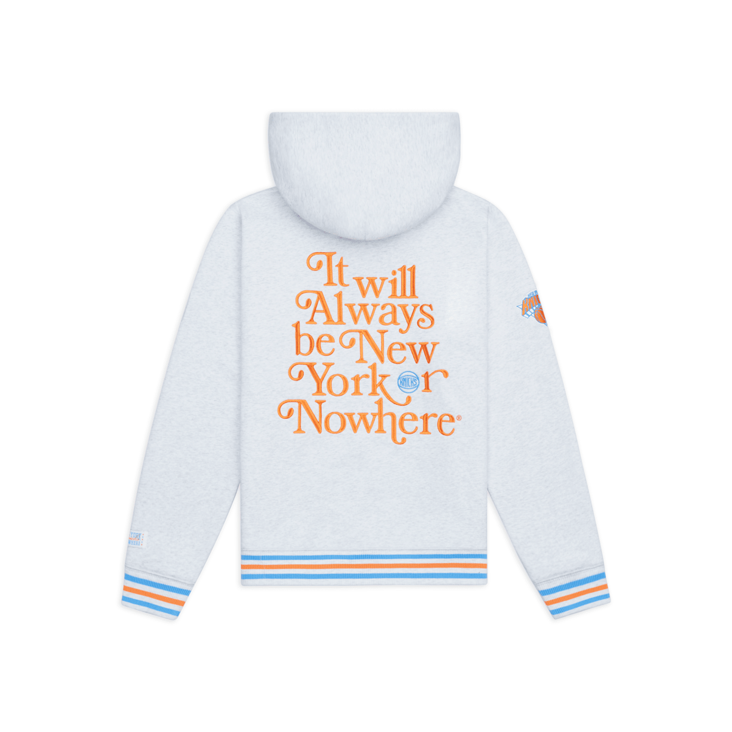 NYON x Knicks White Heather Embroidered Motto Hood