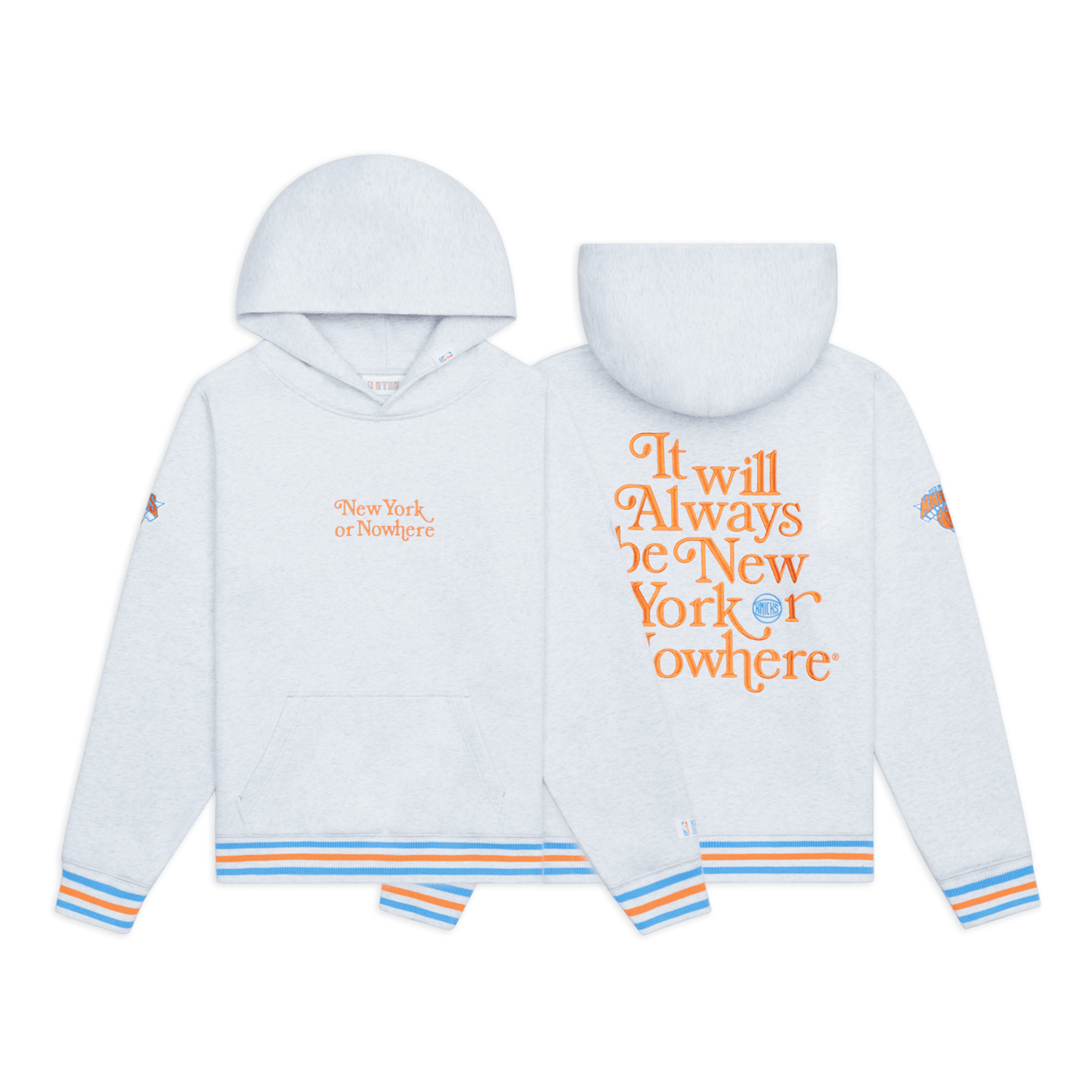 NYON x Knicks White Heather Embroidered Motto Hood