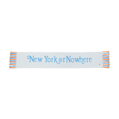 NYON x Knicks Signature Cream Knit Scarf - Front View