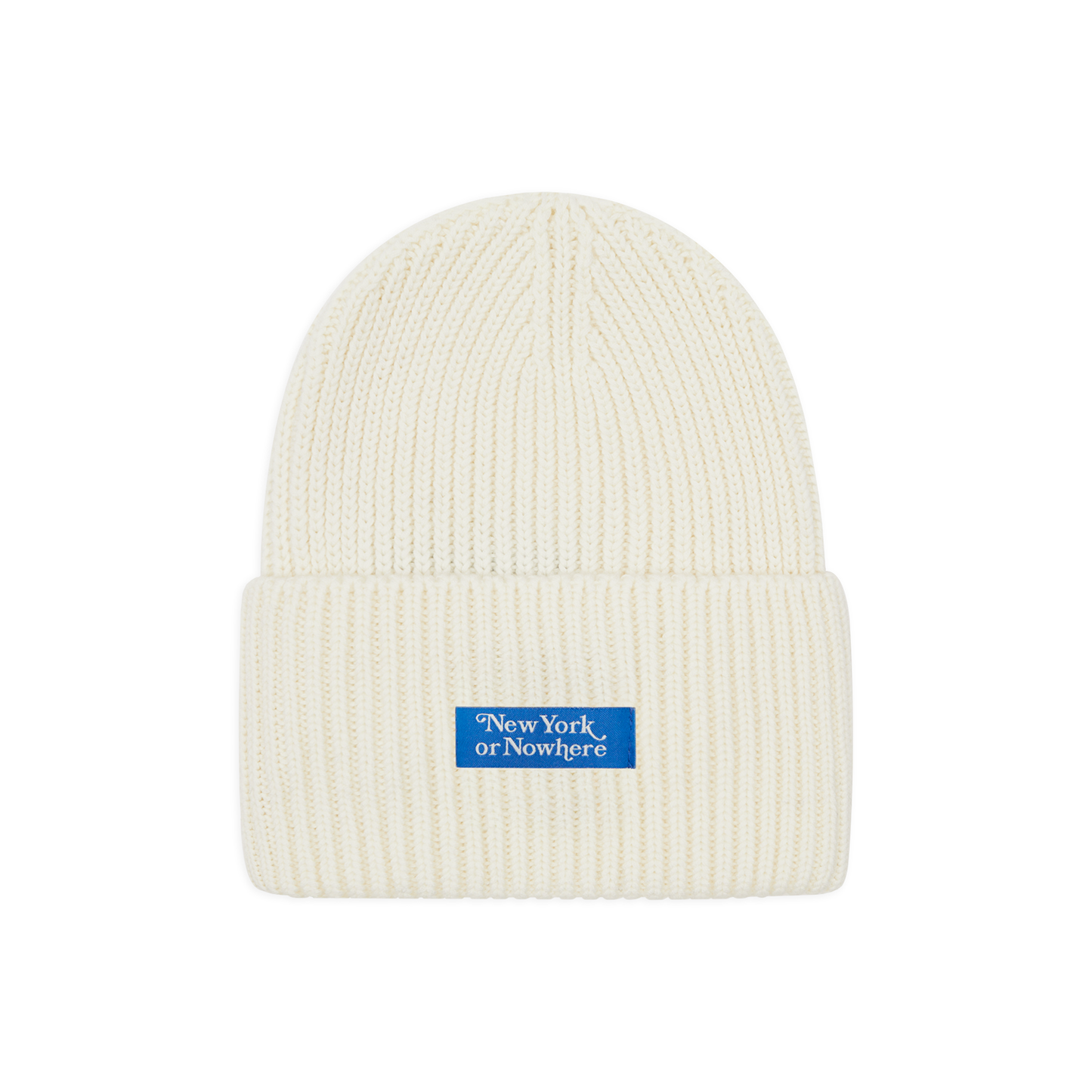 NYON x Rangers Cream Motto Woven Chunky Beanie