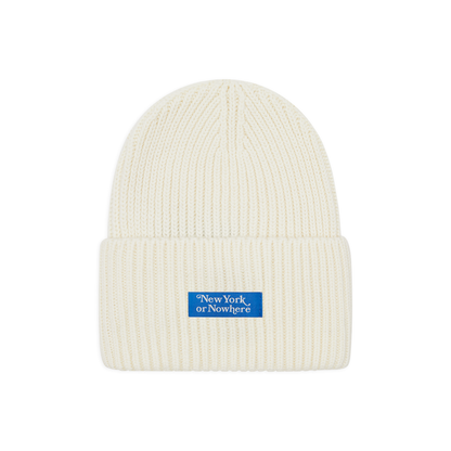 NYON x Rangers Cream Motto Woven Chunky Beanie