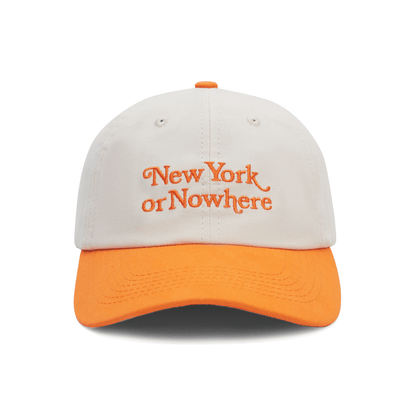 NYON x Knicks Motto Cream/Orange Dad Hat - Front View