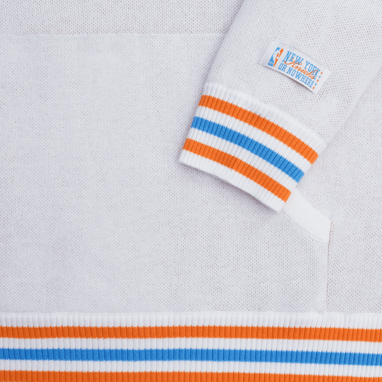 NYON x Knicks Stacked Knit Hoodie - Sleeve Detail View
