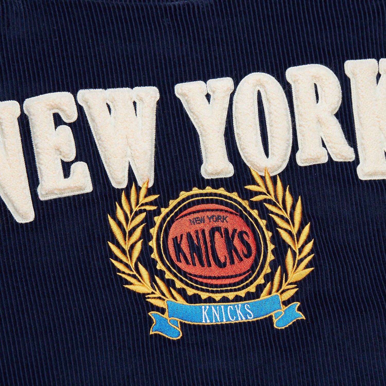 Mitchell & Ness Knicks Collegiate Varsity Jacket - Detail View