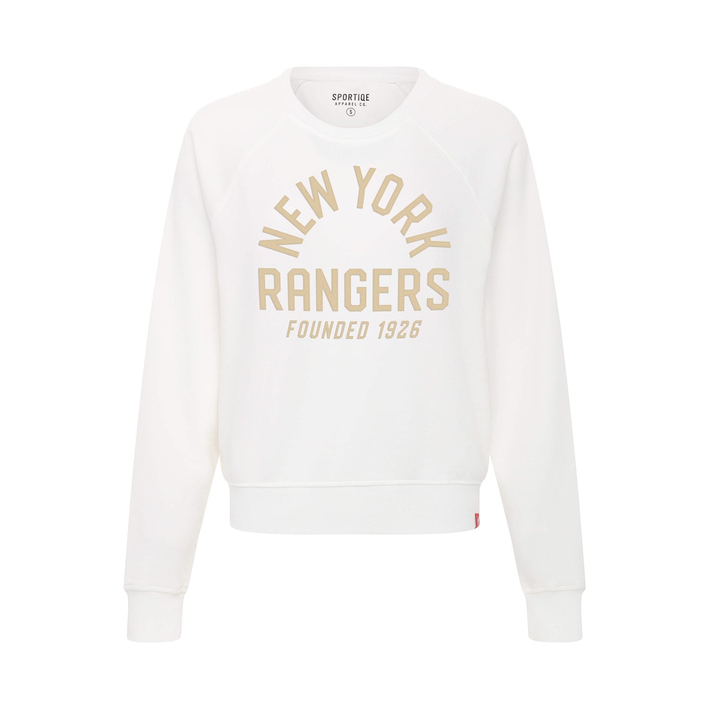 Women's Sportiqe Rangers Brava White Ashlyn French Terry Crew