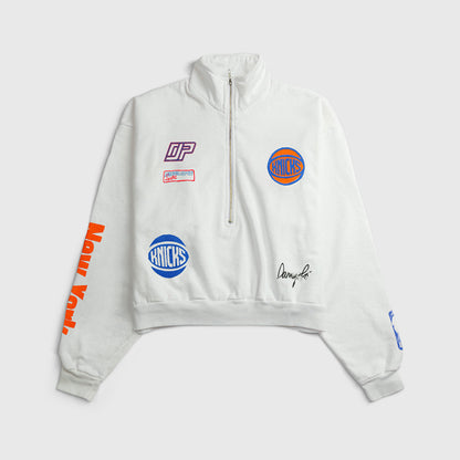 DANNIJOPRO x Knicks Varsity Cropped Half Zip - Front View
