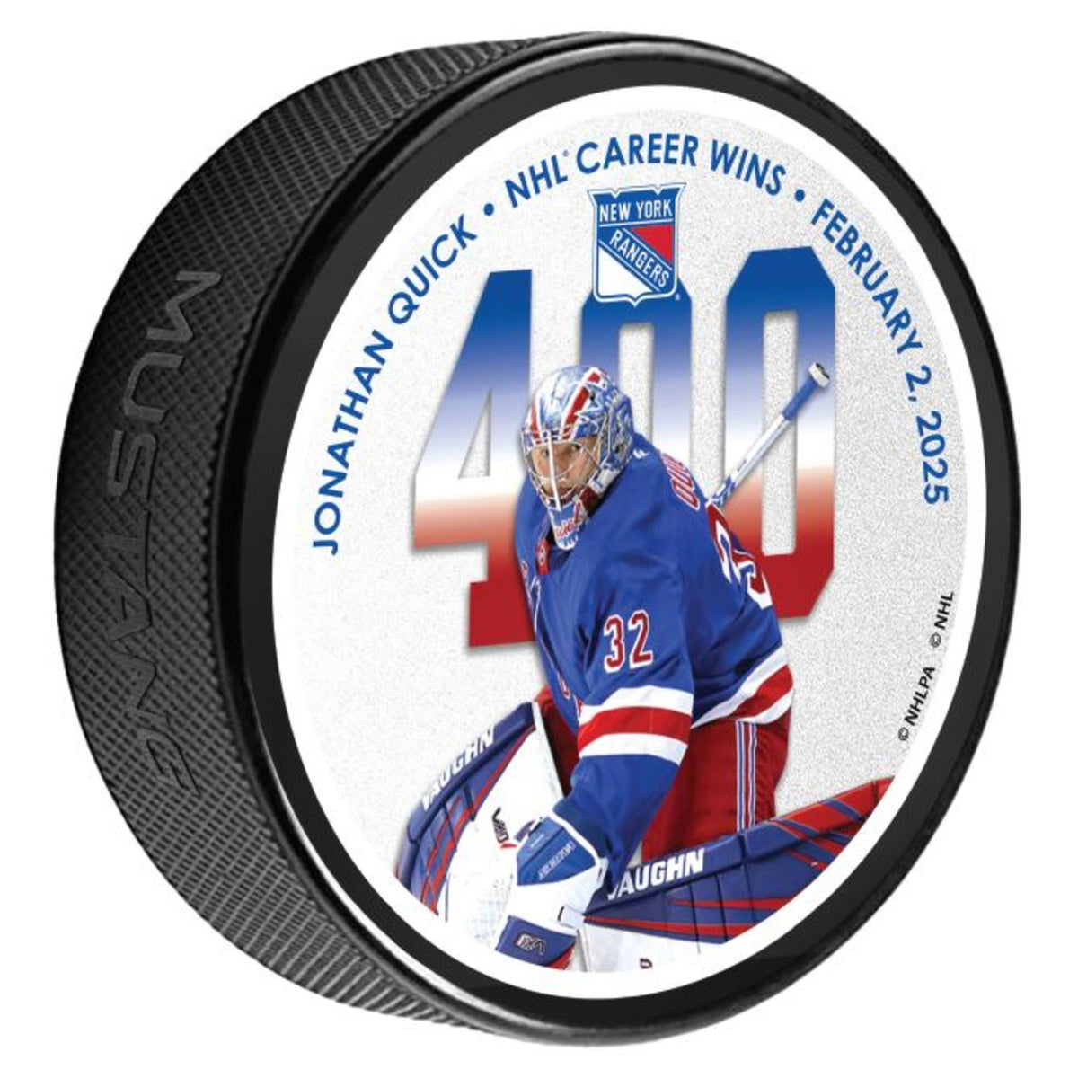 Milestone Puck Mustang Rangers Jonathan Quick 400 Wins Milestone Puck – Shop Madison ...