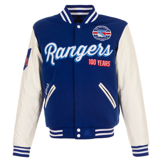 JH Design Rangers Centennial Patched Varsity Jacket